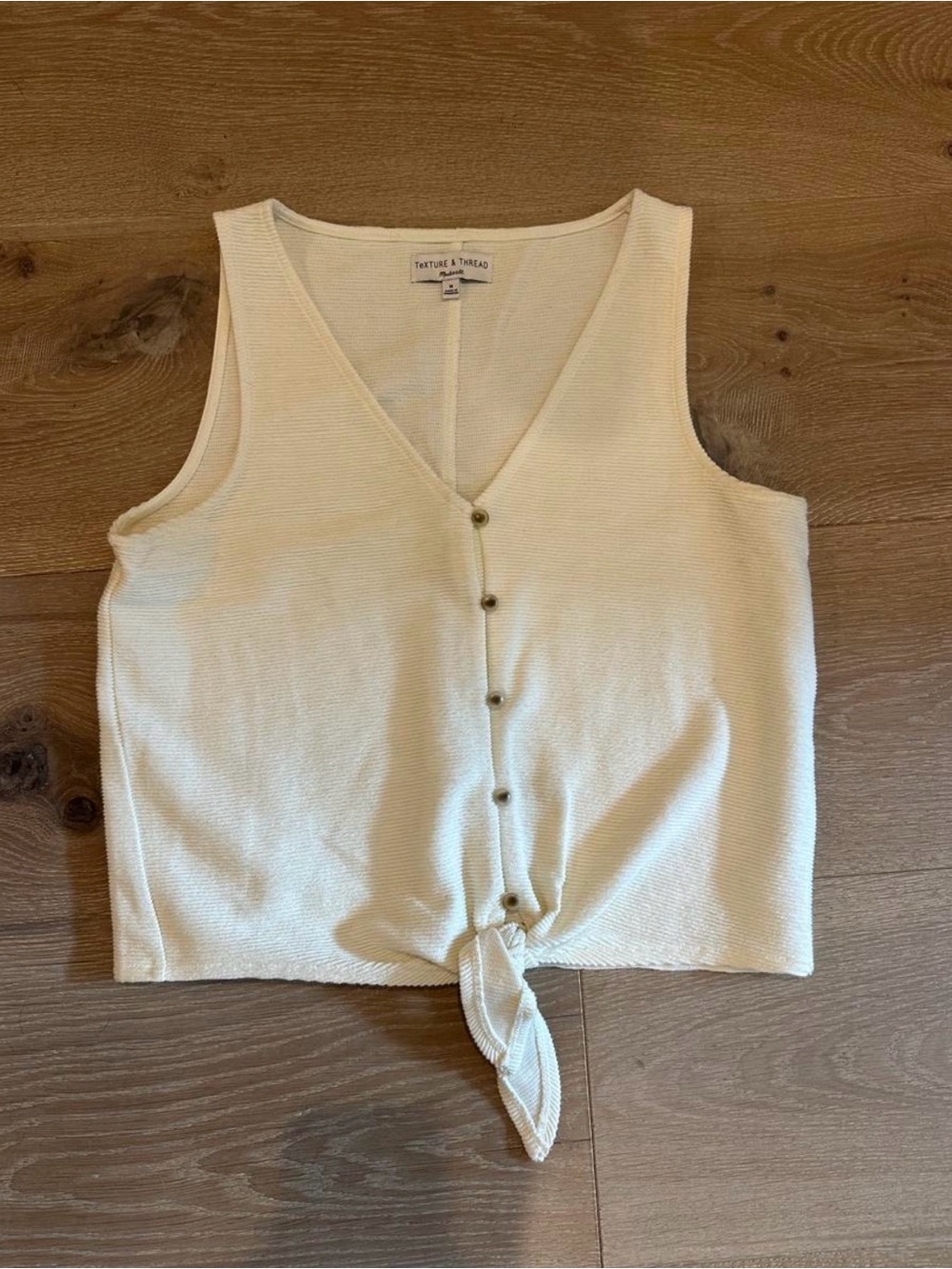 Madewell Cream V-Neck Button Tie Camisole - Picture 3 of 4